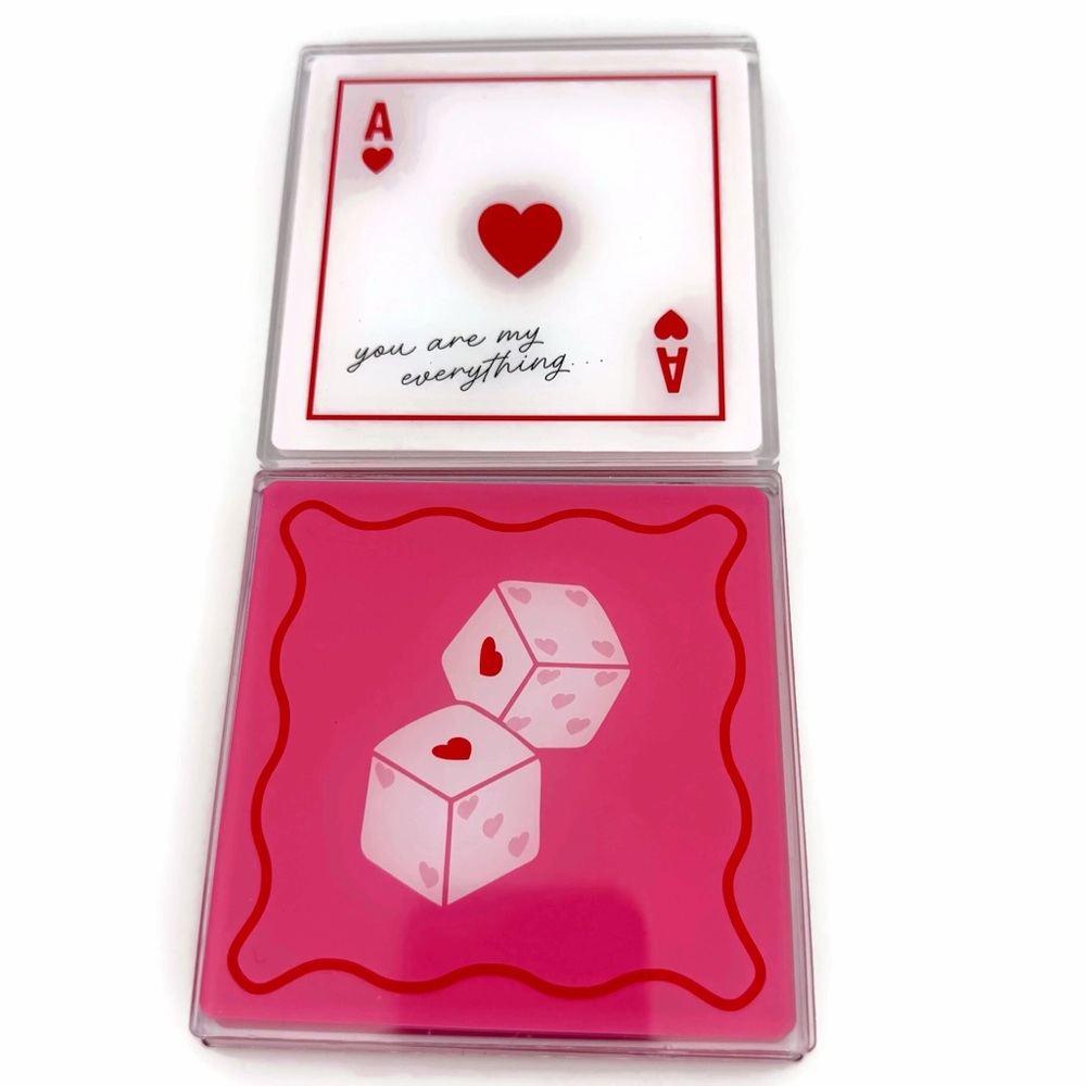Ace of Hearts and Hearts Dice Coasters - Set of 8
